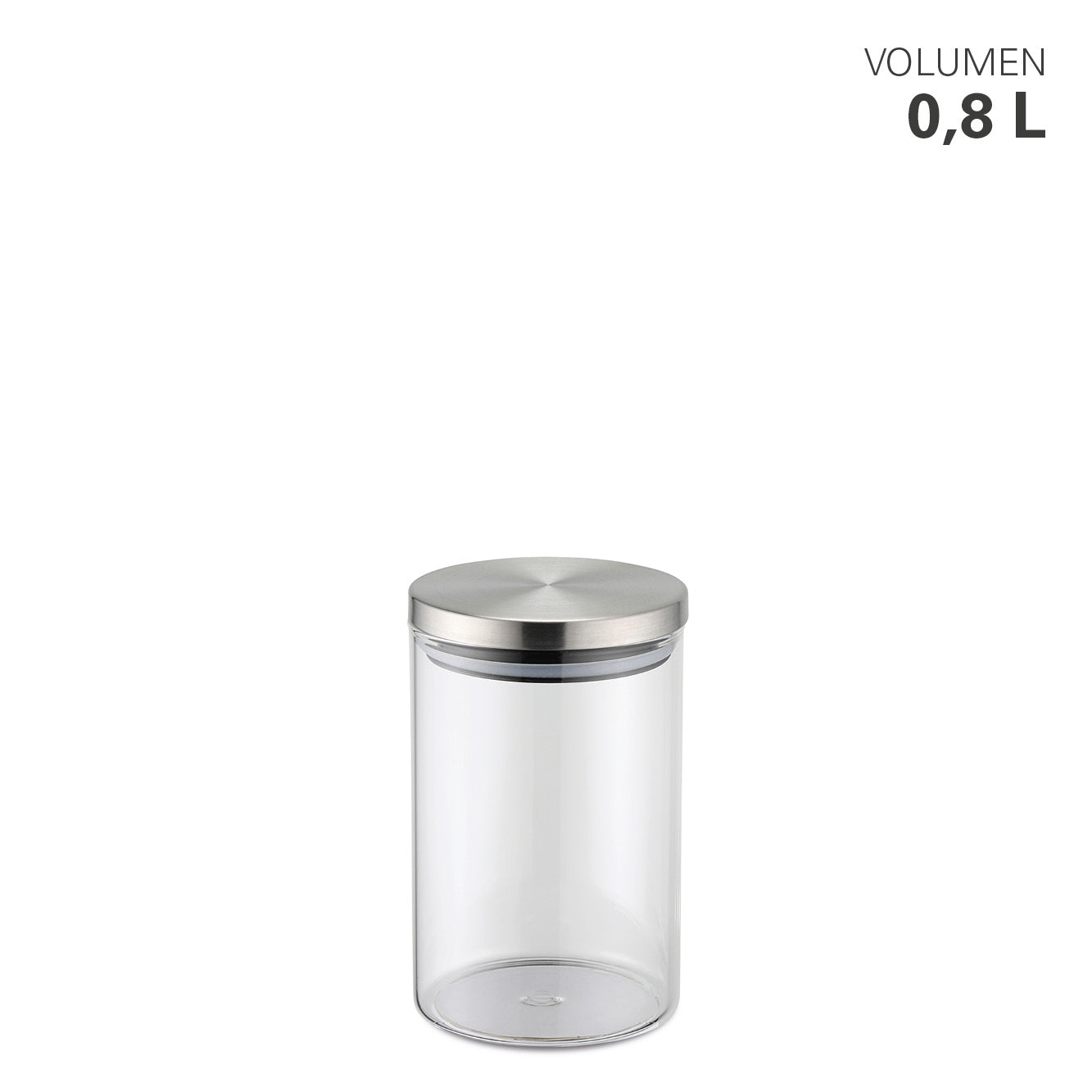 Vorratsdose rund Borosilikatglas 0,8 Liter Ø10x15,5cm
