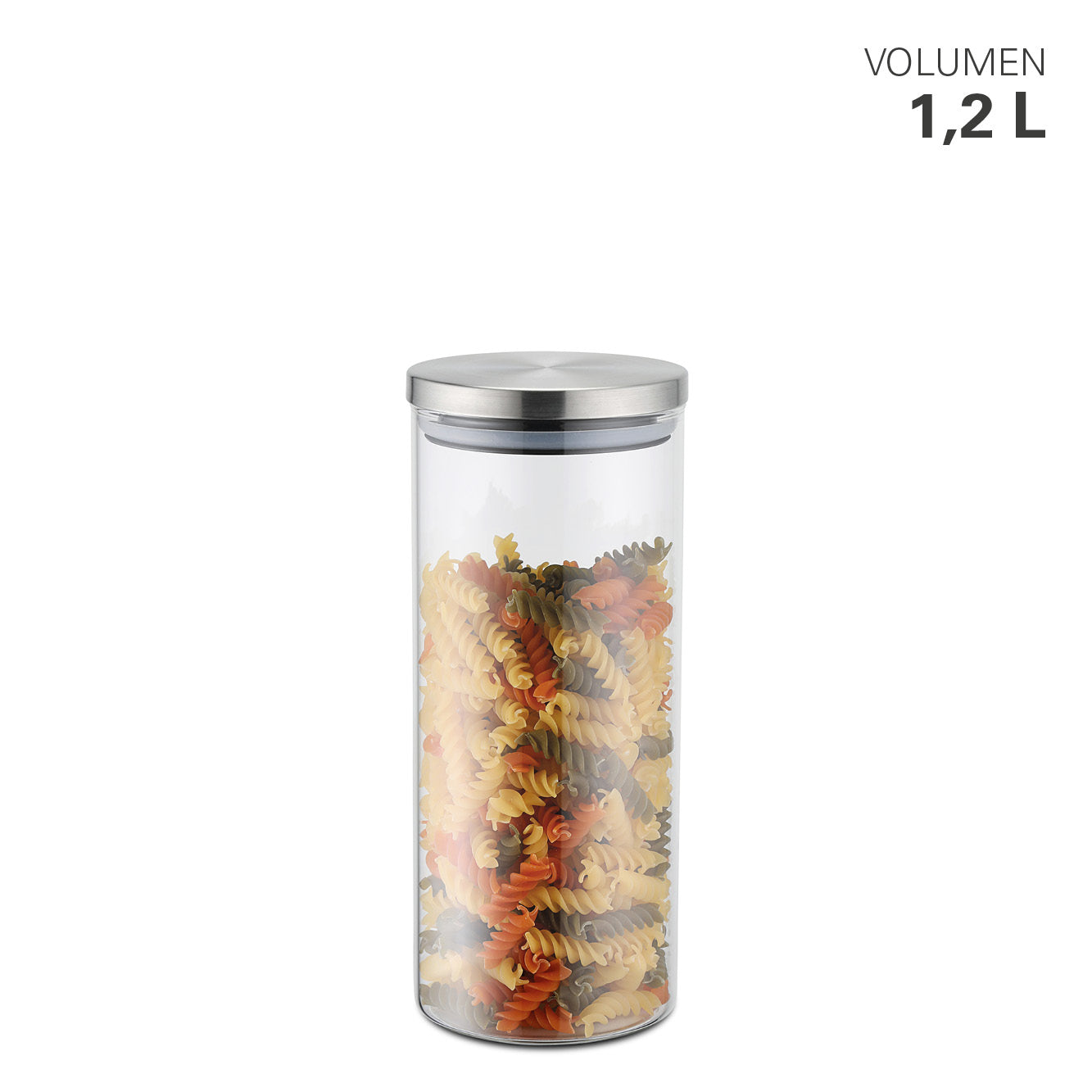 Vorratsdose rund Borosilikatglas 1,2 Liter Ø10x21cm