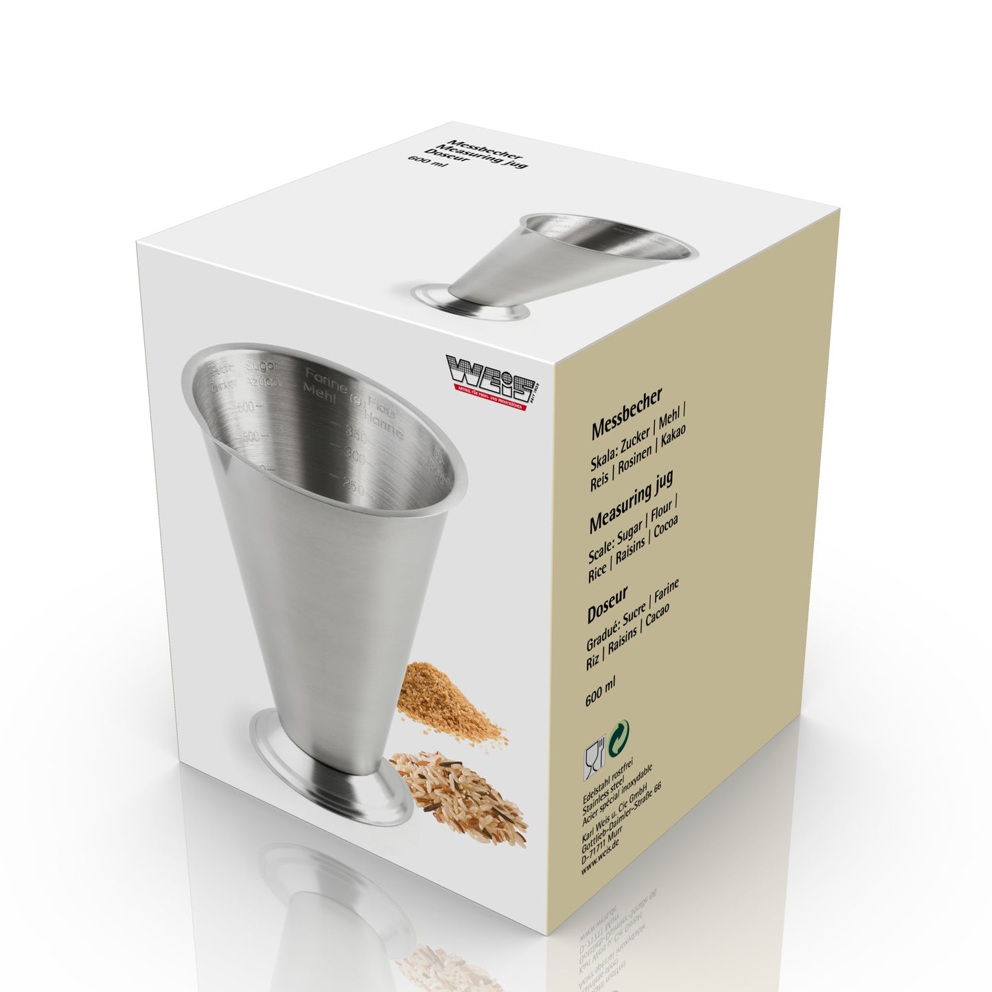 Messbecher 0,6 Liter Edelstahl