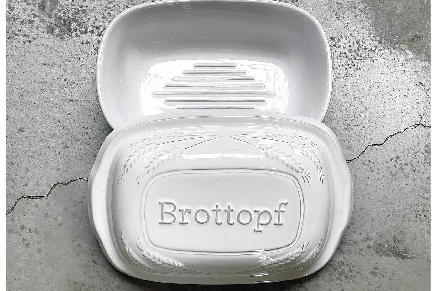 Brottopf Keramik weiß