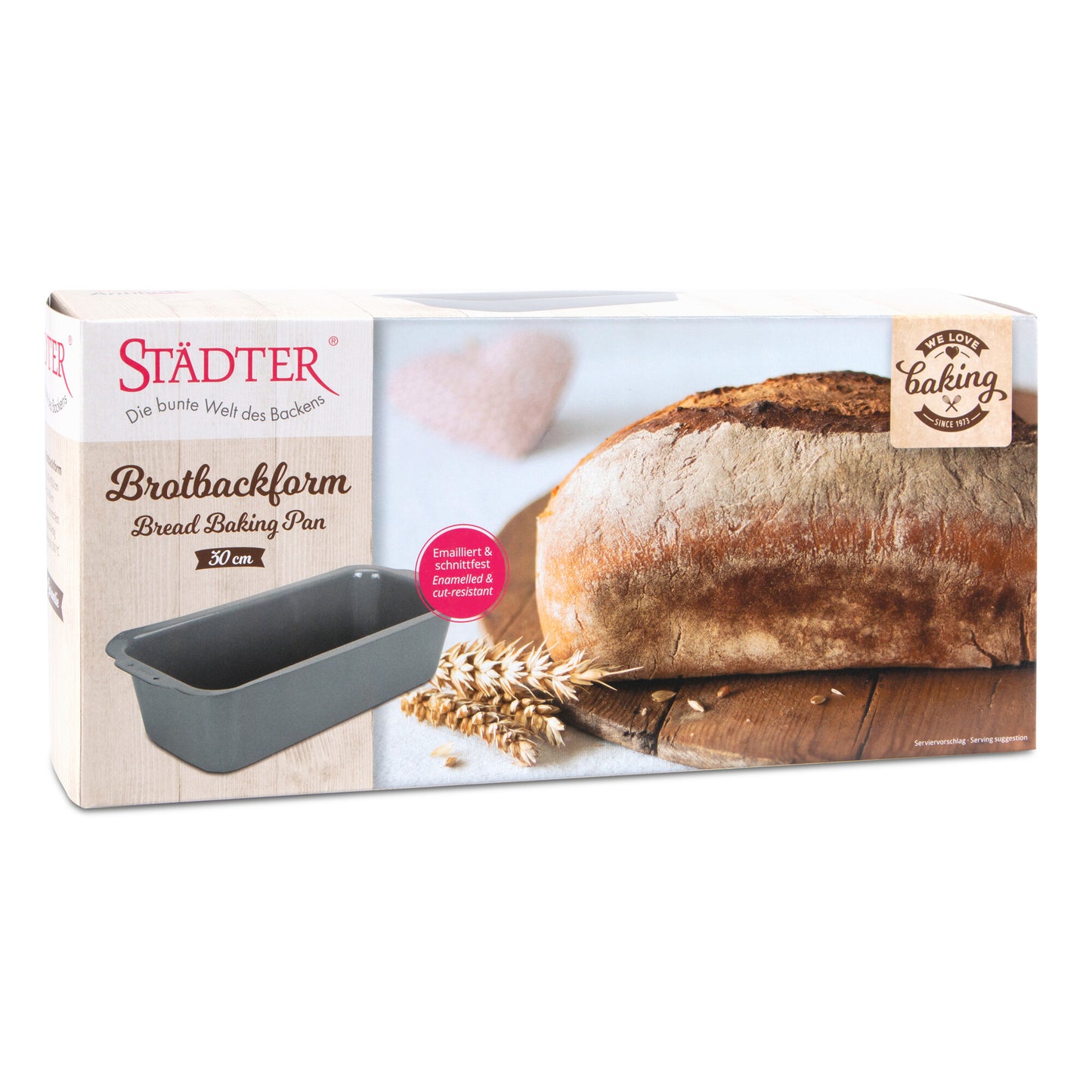we love Baking - Brotbackform emailliert 35x14,5cm 3500ml