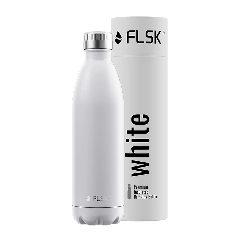 FLSK Trinkflasche aus Edelstahl 750 ml - white