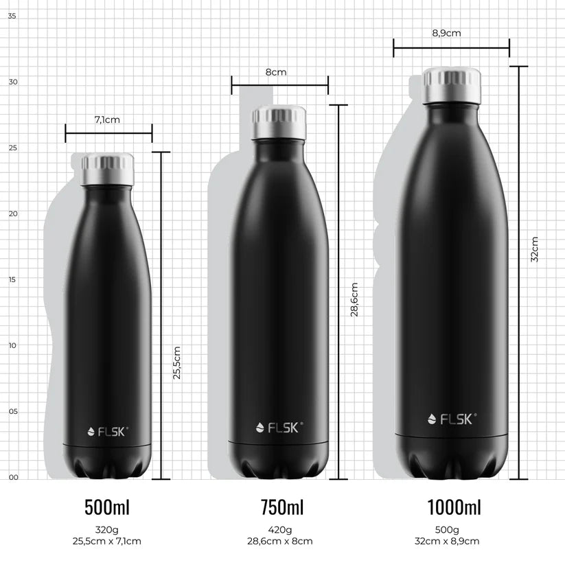 FLSK Trinkflasche aus Edelstahl 750 ml - white