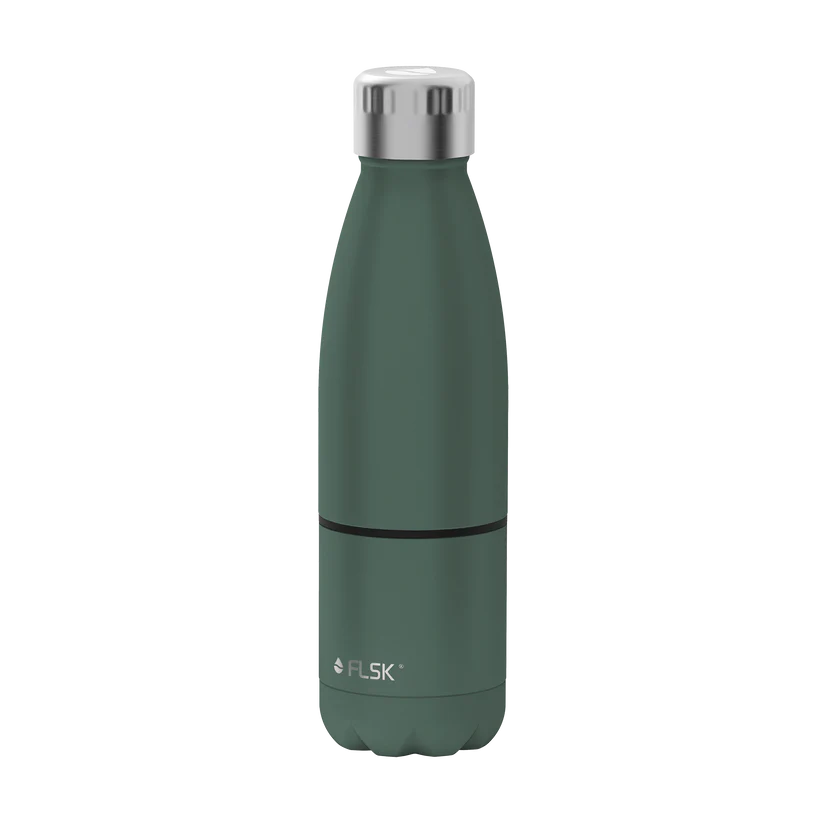 FLSK Trinkflasche mit Becher 700ml - ridge green