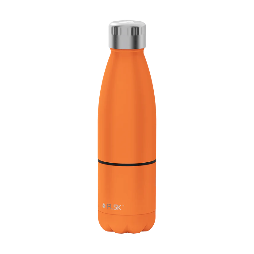 FLSK Trinkflasche mit Becher 700ml - orange