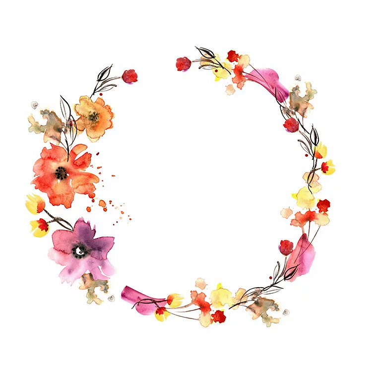 Lunch Serviette "Summer wreath" 33x33cm - 20Stk.