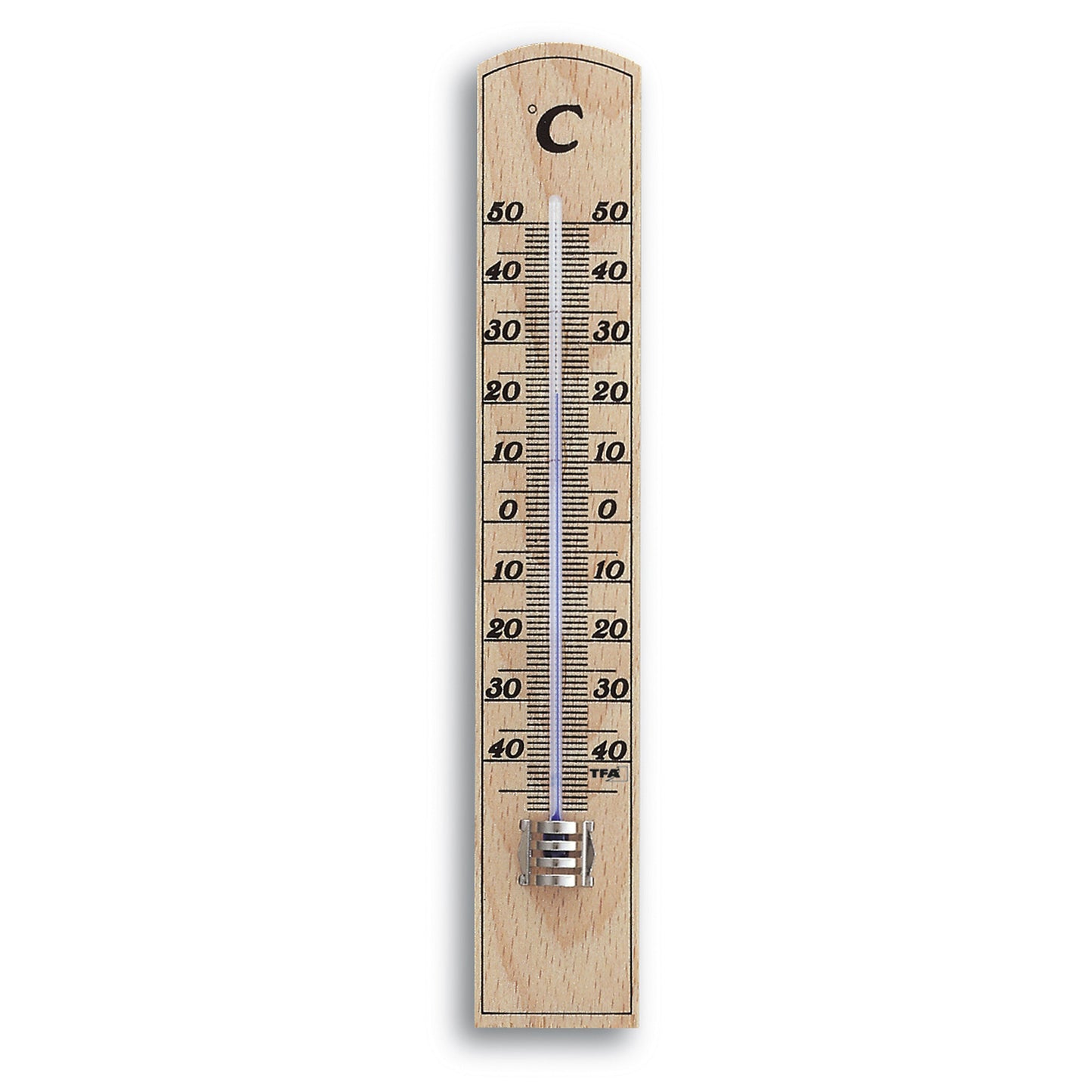 Analoges Innenthermometer aus Buche
