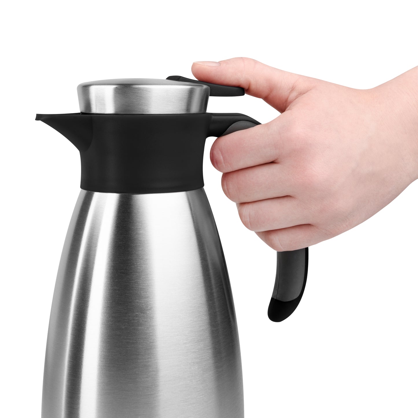 Soft Grip Isolierkanne Edelstahl 1,0 Liter schwarz