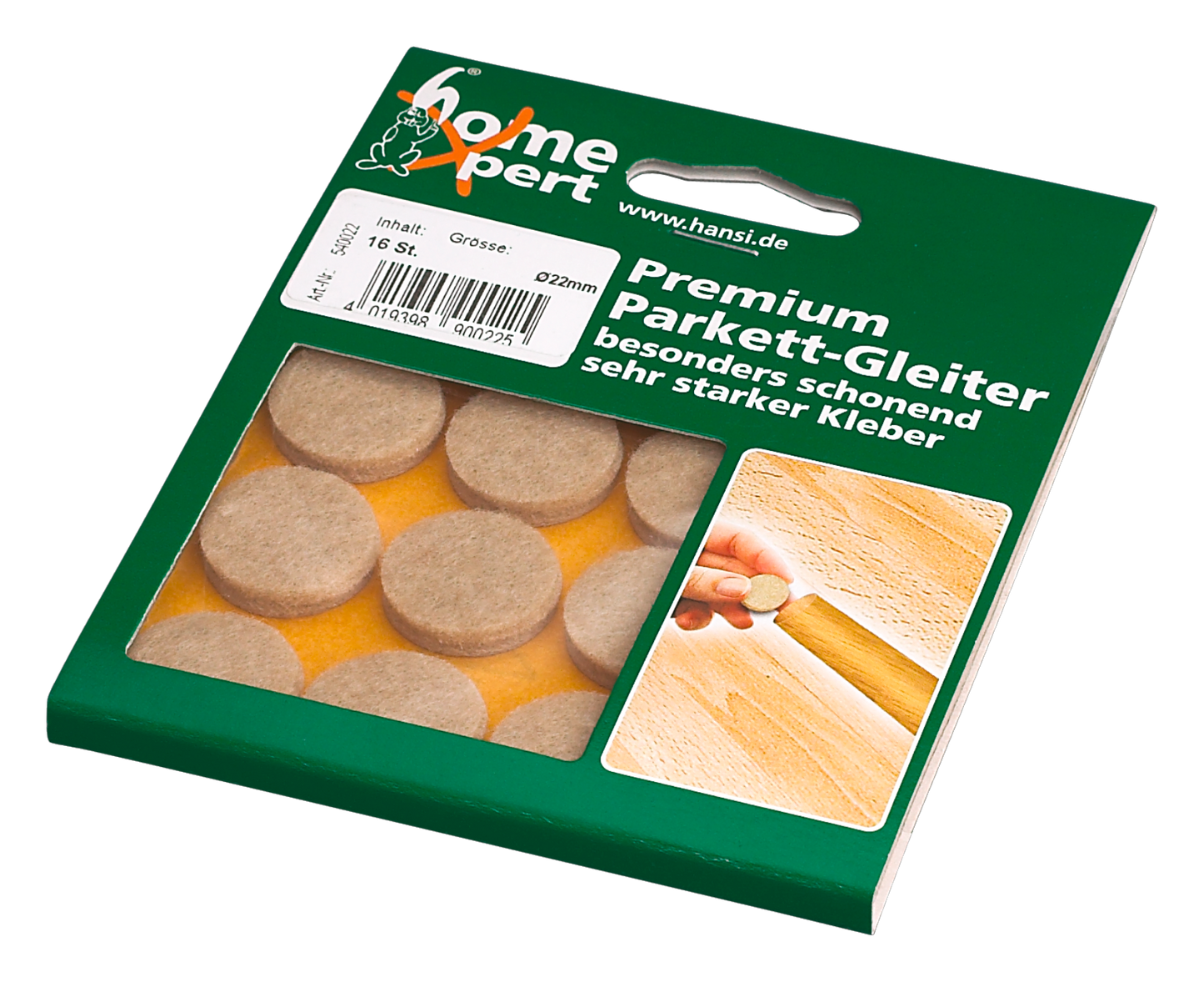 Parkett Gleiter Ø22mm natur- 16 Stück