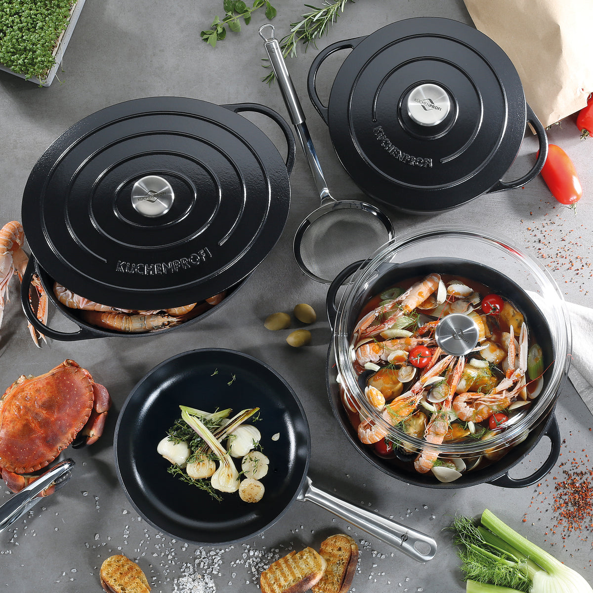 PROVENCE - Bratentopf rund, 24 cm classic black