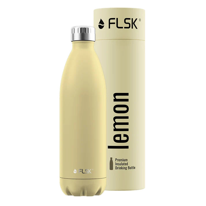 FLSK Trinkflasche aus Edelstahl 1000 ml - lemon