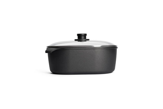 Titanium Nowo Gussbräter mit Glasdeckel 6 Liter Induktion