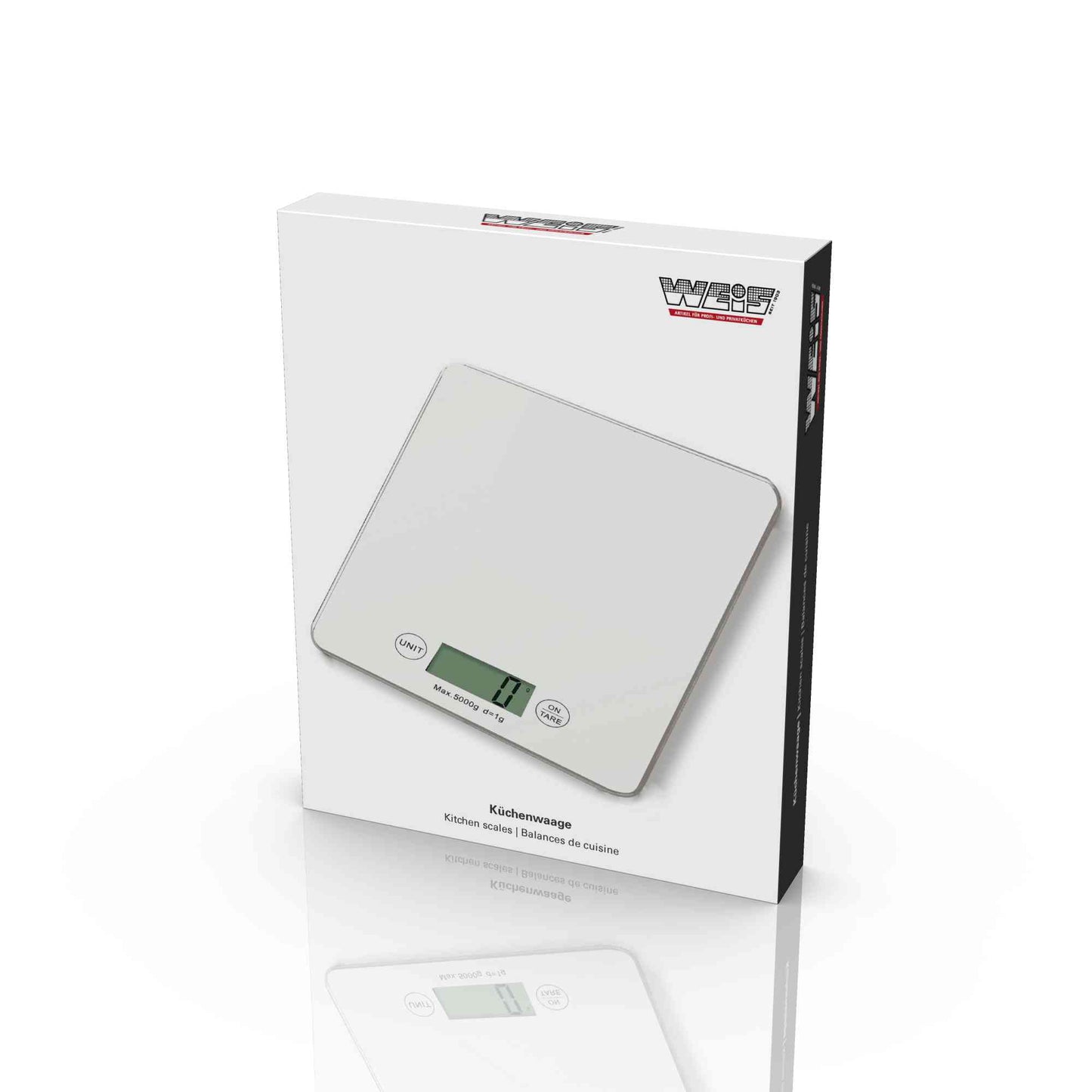 Küchenwaage weiß- Tragkraft 5Kg