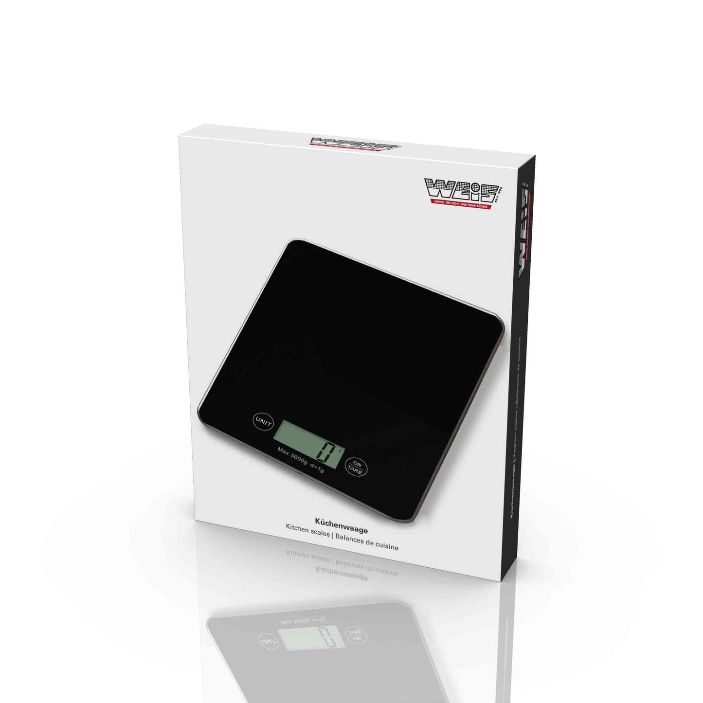 Küchenwaage schwarz - Tragkraft 5Kg