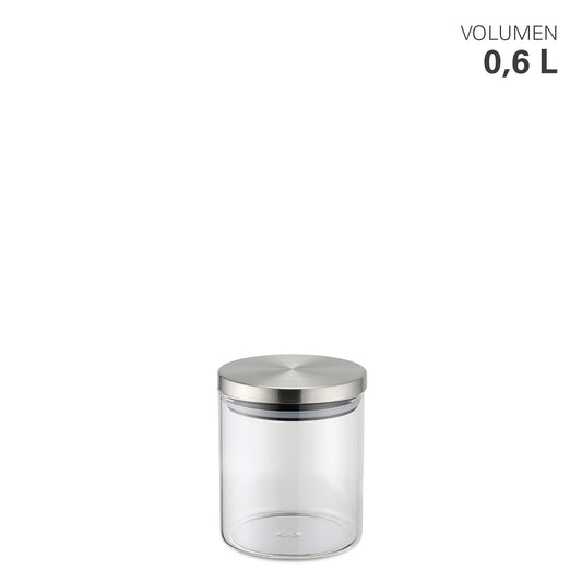 Vorratsdose rund Borosilikatglas 0,6 Liter Ø10x11,5cm