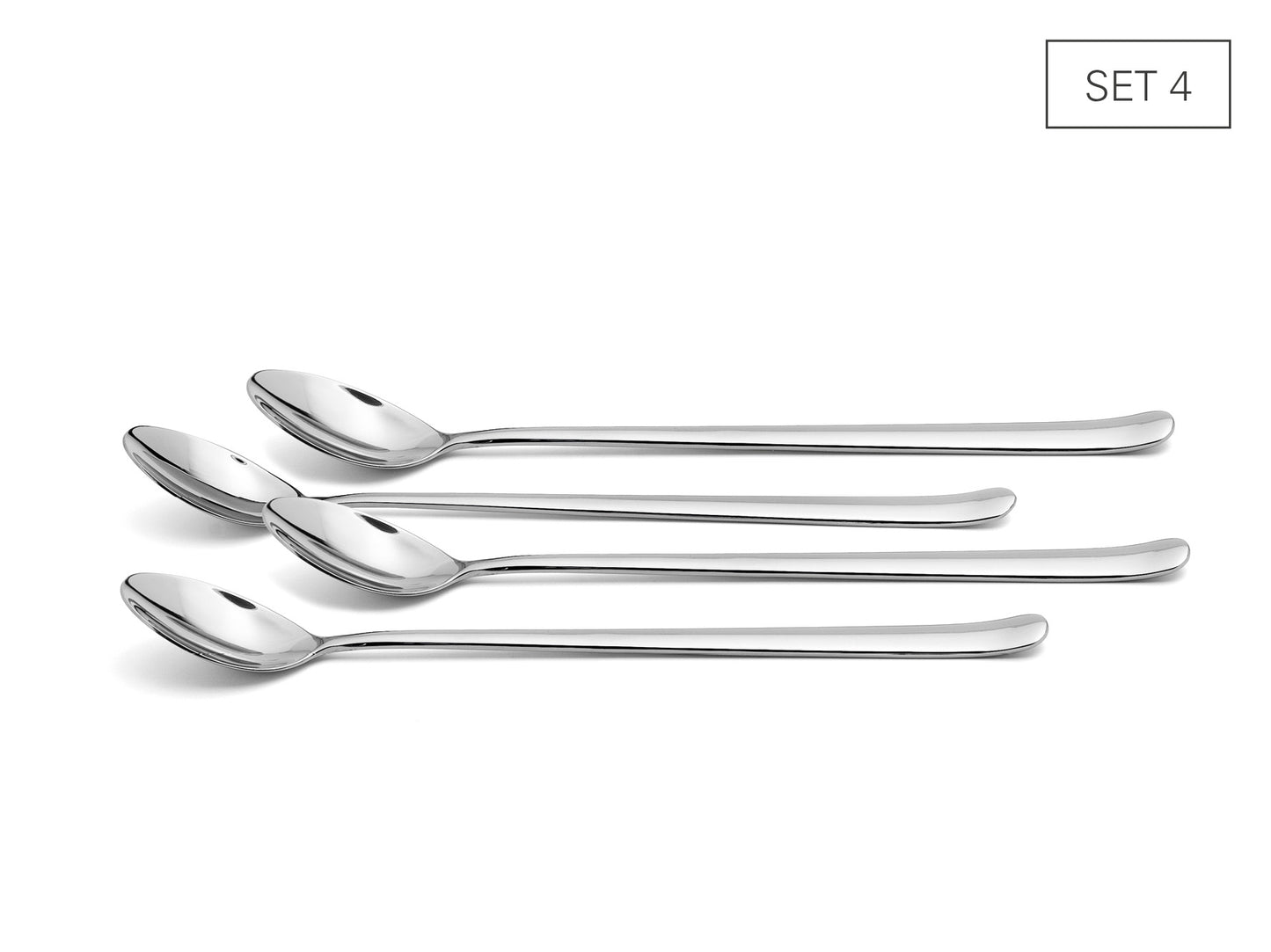Cocktaillöffel aus Edelstahl - 4 Stück