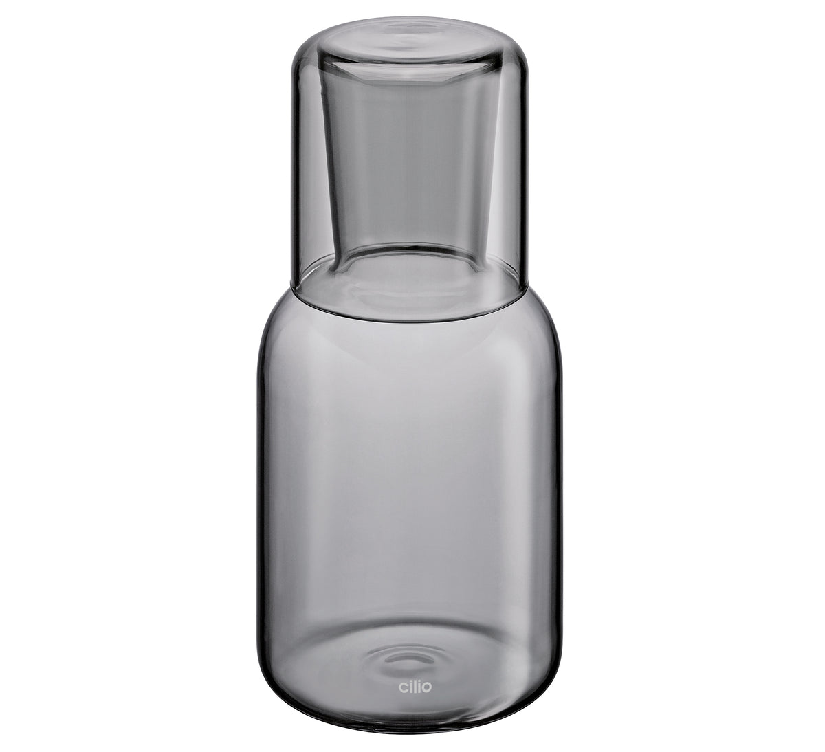 Wasserkaraffe mit Trinkglas grau