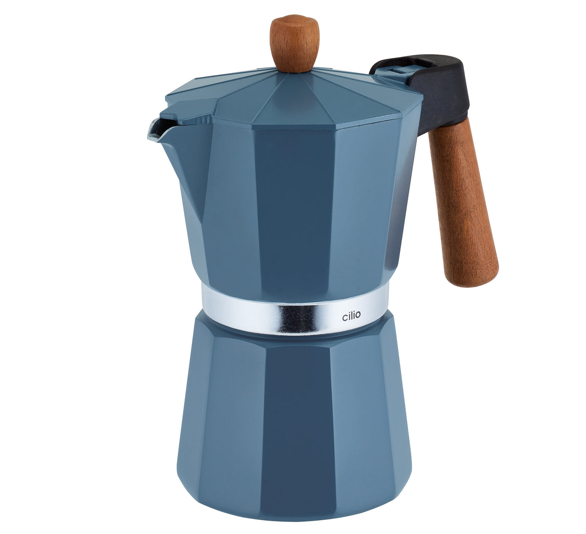 Espressokocher Legno 6Tassen - blu