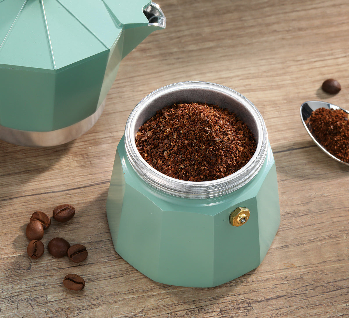 Espressokocher Legno 6Tassen - menta