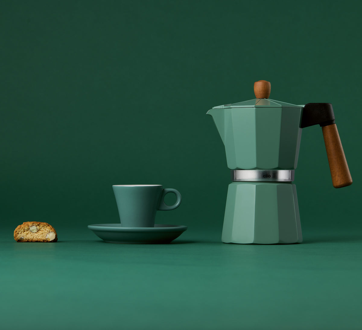 Espressokocher Legno 6Tassen - menta