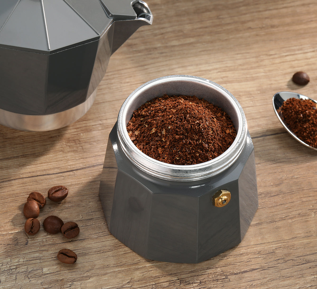 Espressokocher Legno 6Tassen - gringio