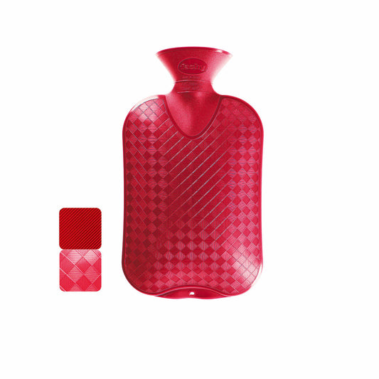 Wärmflasche rot Halblamelle 2,0Liter