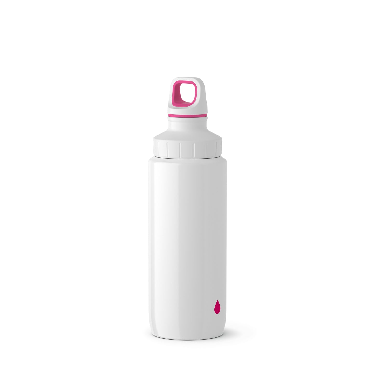 Trinkflasche LightSteel White/Drop pink 0,6 Liter