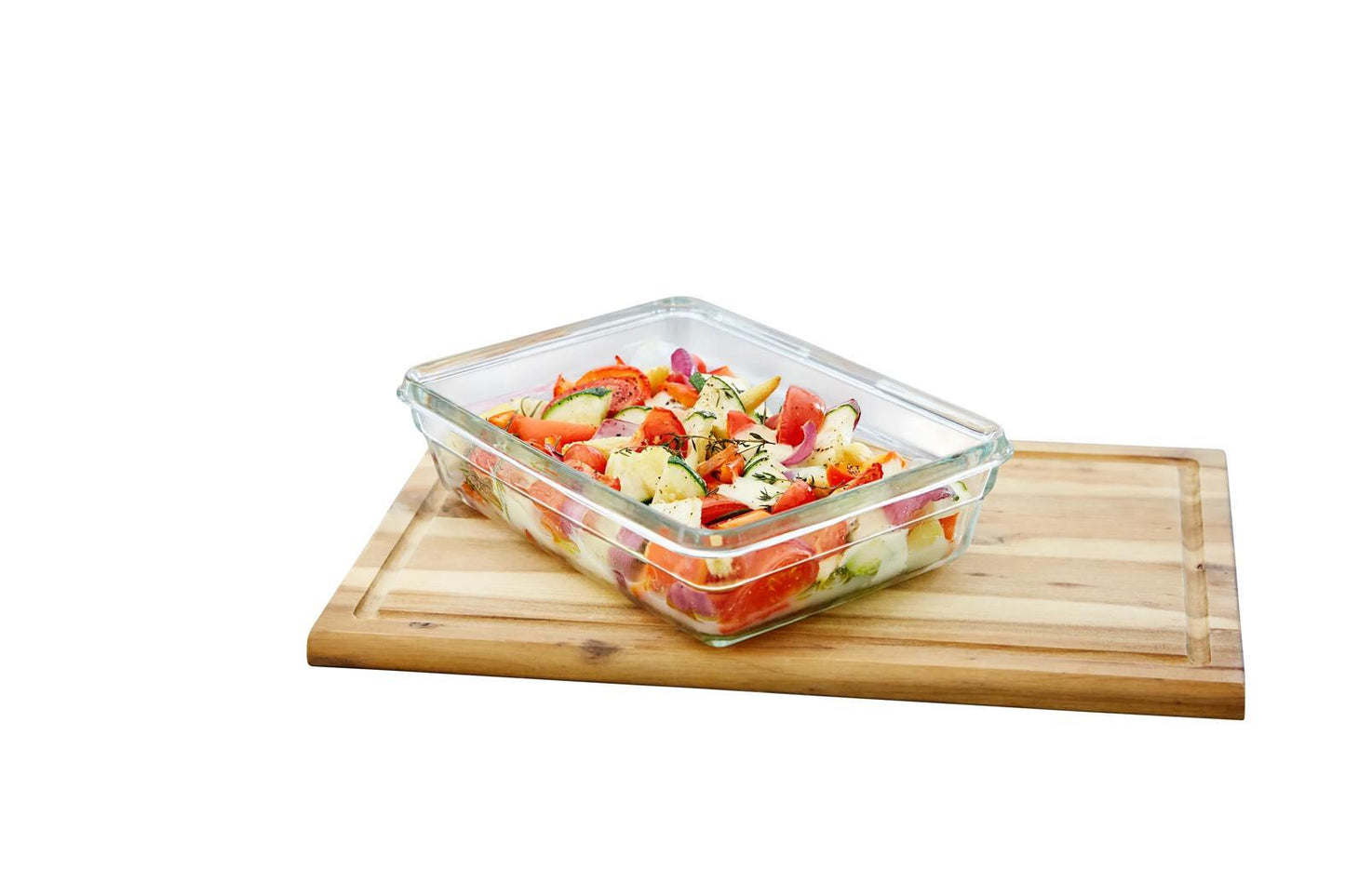 Clip & Close Glas Frischhaltedose mit Einteiler - 0,8 Liter
