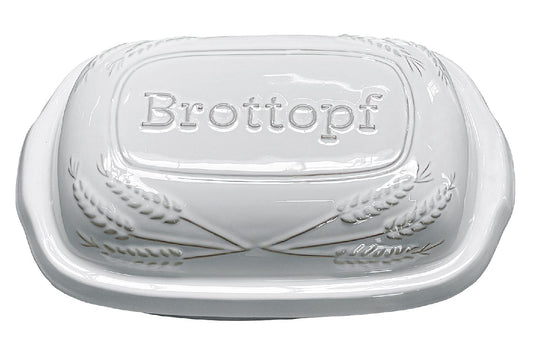 Brottopf Keramik weiß