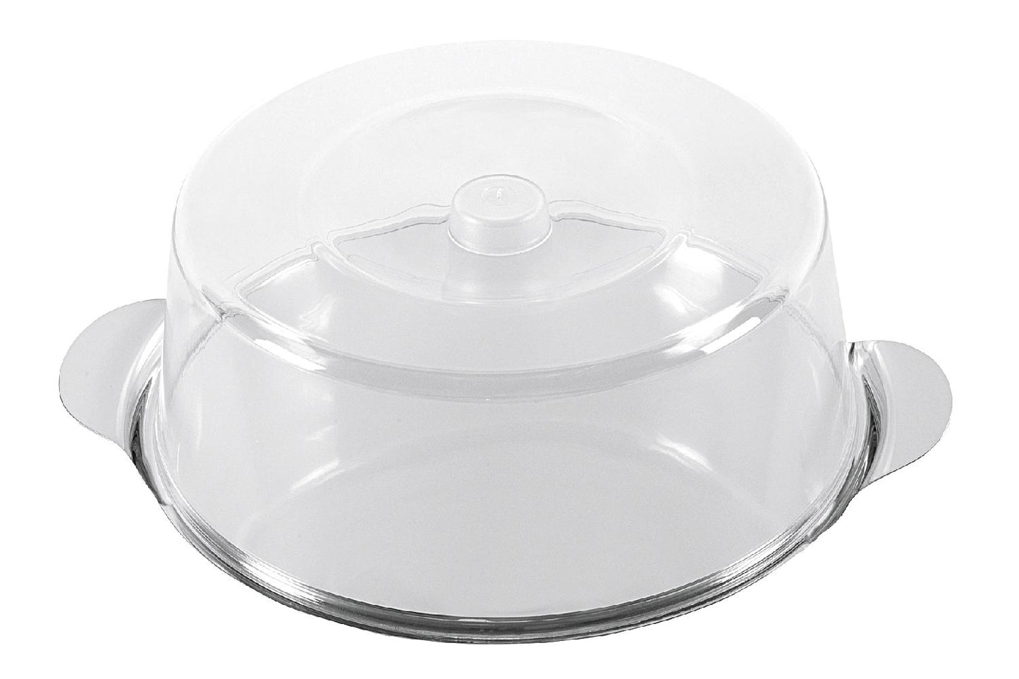 Tortenplatte mit Haube Edelstahl/Kunststoff Ø30cm