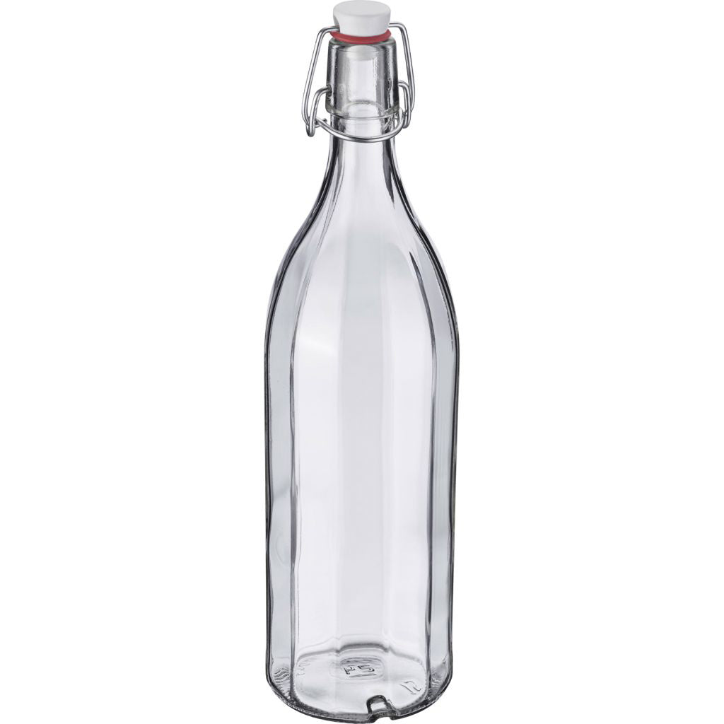 Bügelverschlussflasche mehrkant, 1 Liter