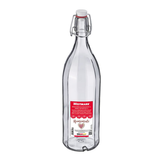 Bügelverschlussflasche mehrkant, 1 Liter