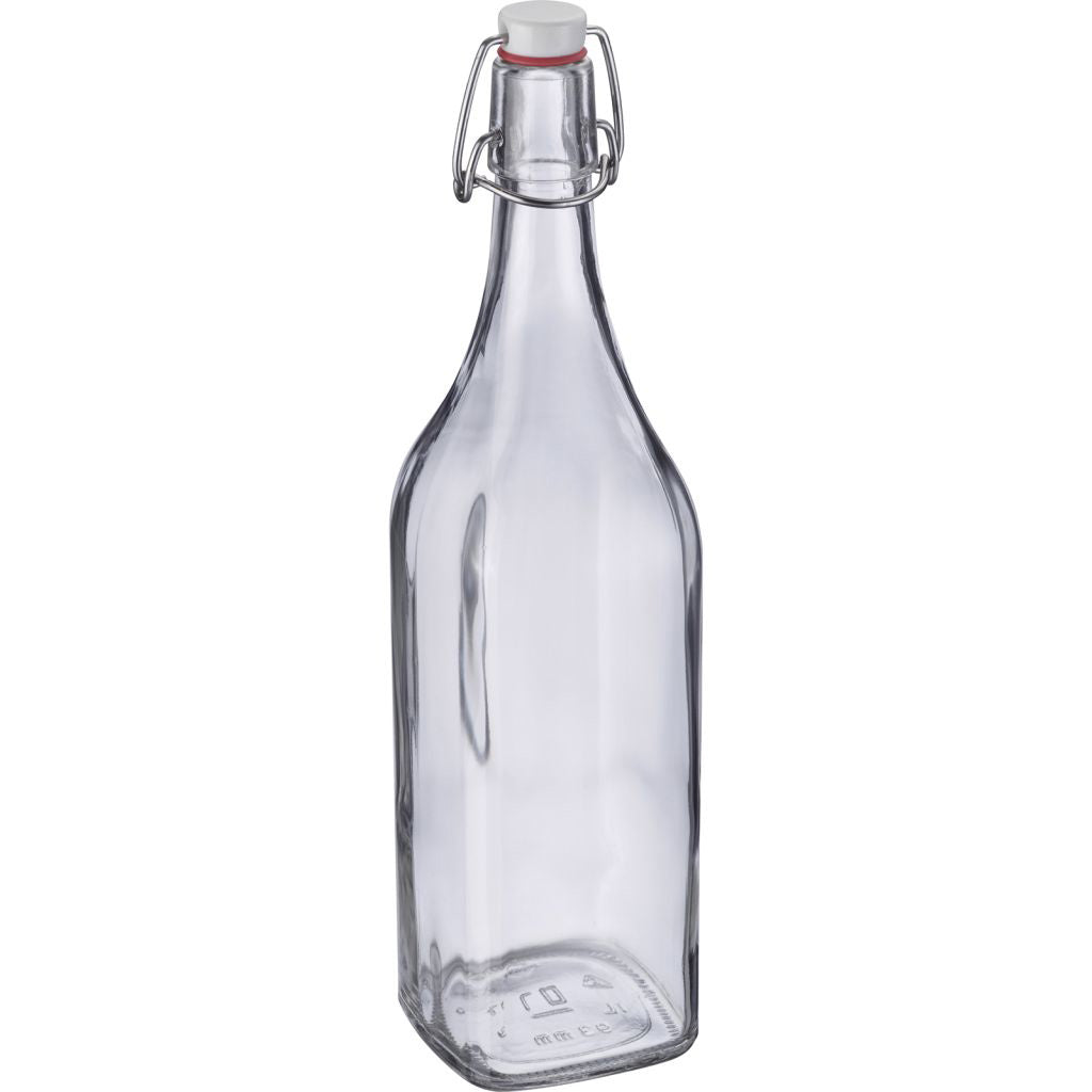 Bügelverschlussflasche eckig, 1 Liter