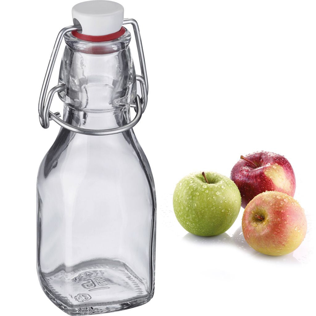 Bügelverschlussflasche eckig, 125ml