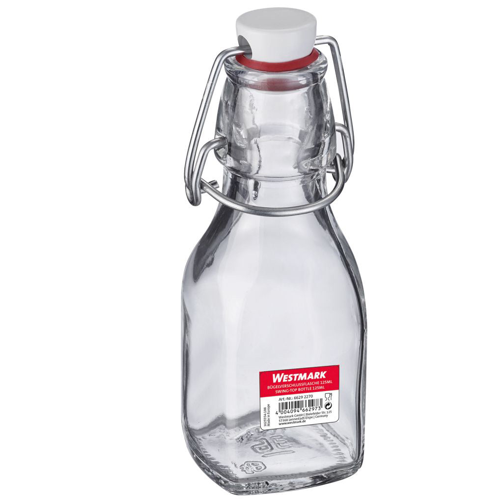 Bügelverschlussflasche eckig, 125ml