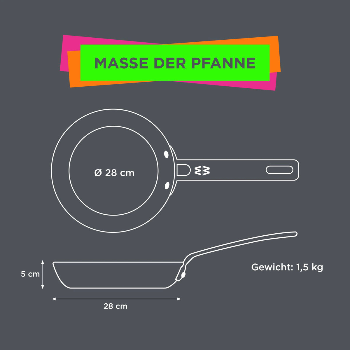Bratpfanne Edelstahl Ø28cm - MÄLZERxWOLL
