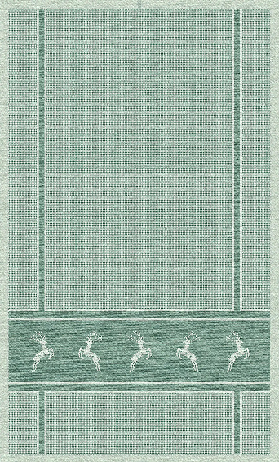 Waffeltuch Halbleinen Hirsch dunkelgrün