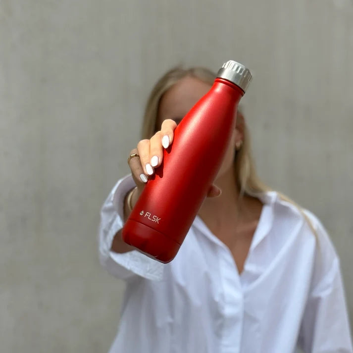 FLSK Trinkflasche aus Edelstahl 750 ml - red