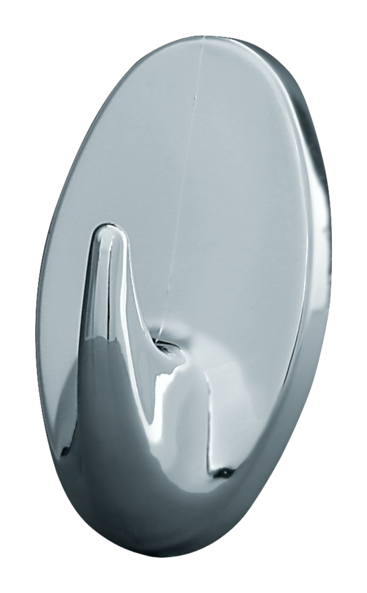 Klebehaken Oval 56x35mm chrom - 2 Stück