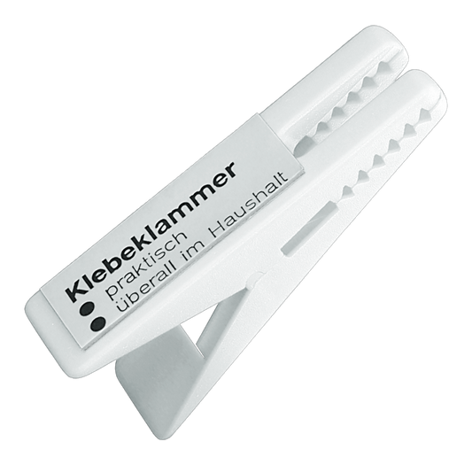 Klebeklammer weiß - 3 Stück