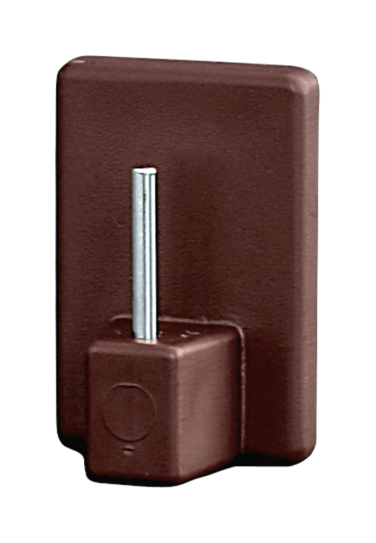 Klebehaken Vitrage / Gardine 28x19mm braun - 8 Stück