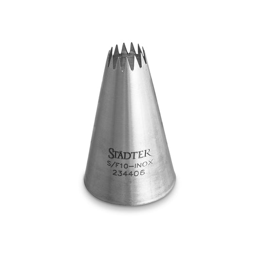 Fein gezackte Sterntülle Edelstahl 10mm