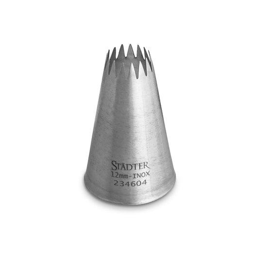Fein gezackte Sterntülle Edelstahl 12mm