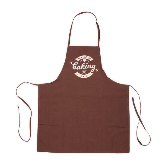 we love baking - Backschürze 68x80cm braun