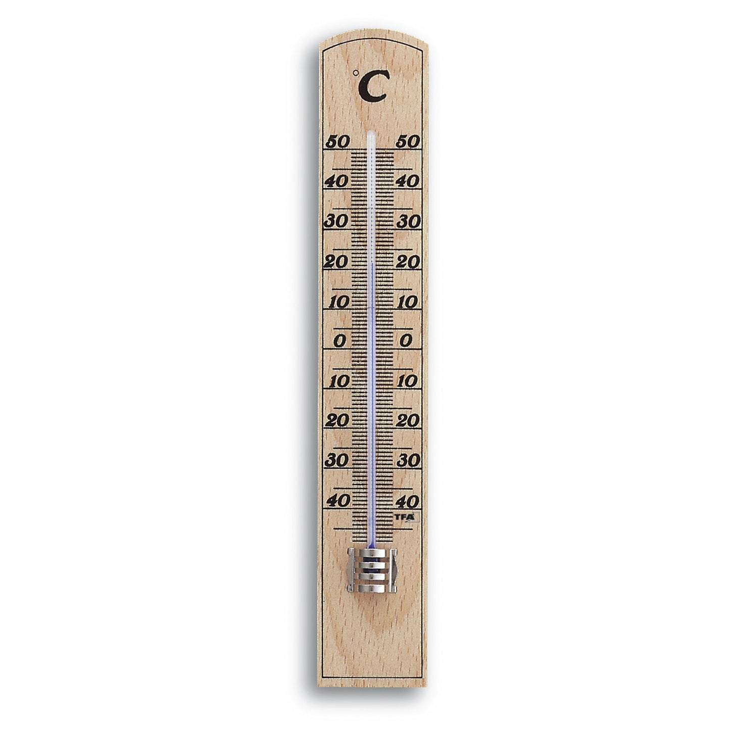 Analoges Innenthermometer aus Buche