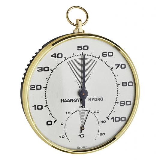 Analoges Thermo- Hygrometer mit Messingring