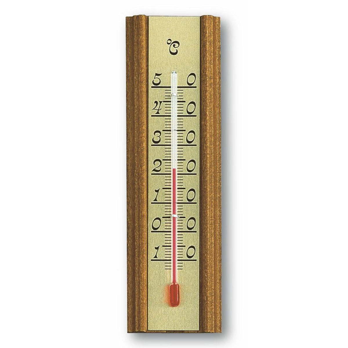 Analoges Innenthermometer aus Eiche