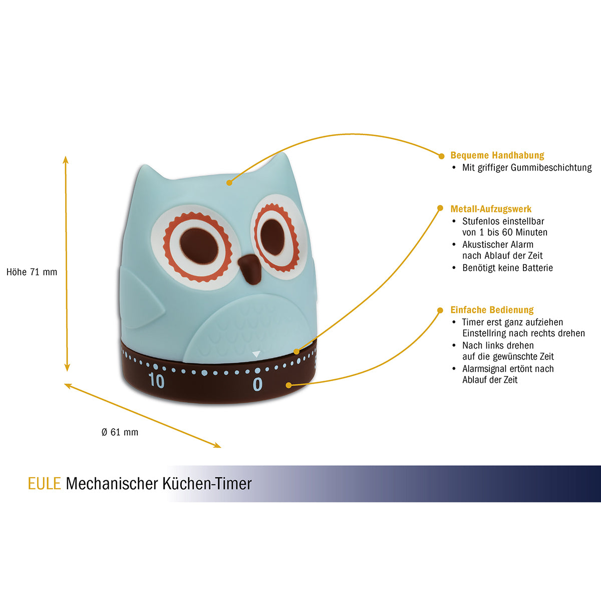 Analoger Küchen-Timer Eule