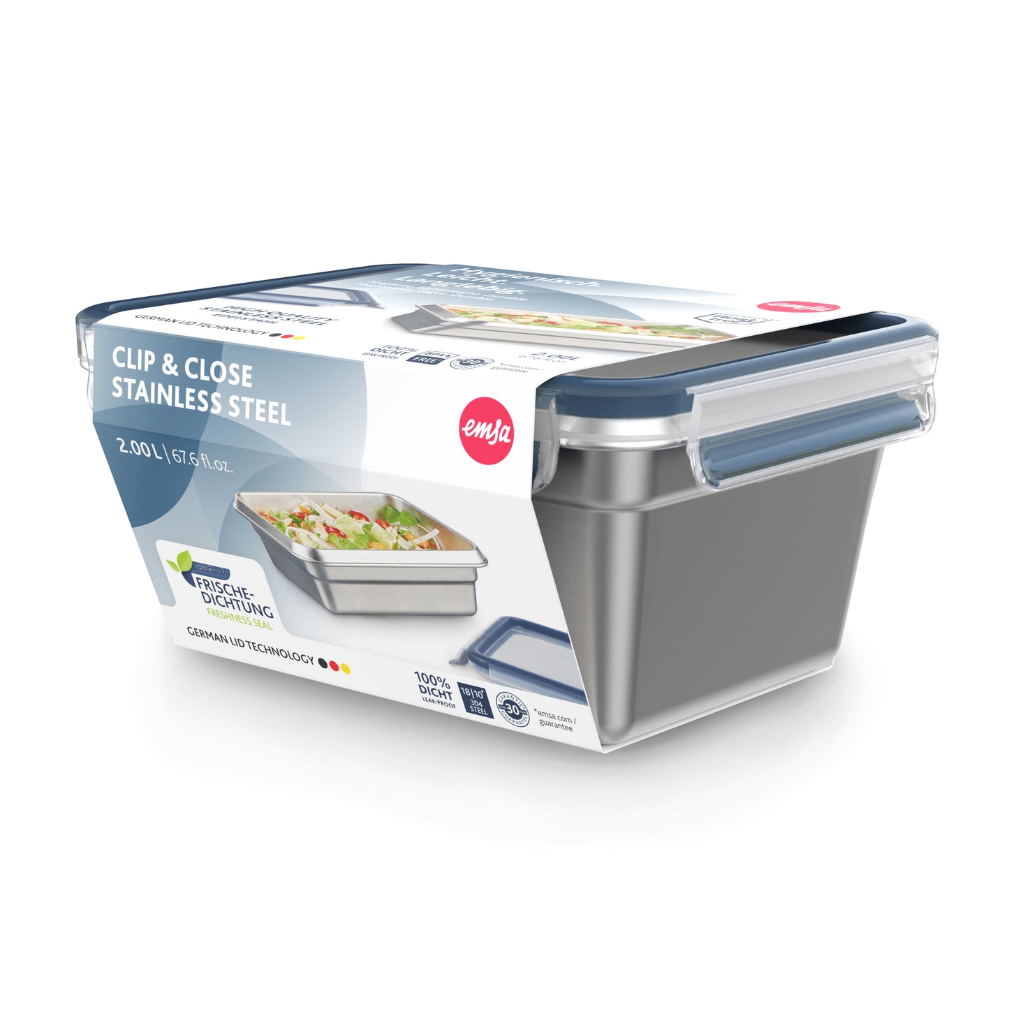 Clip & Close Edelstahl Frischhaltedose - 2,0 Liter