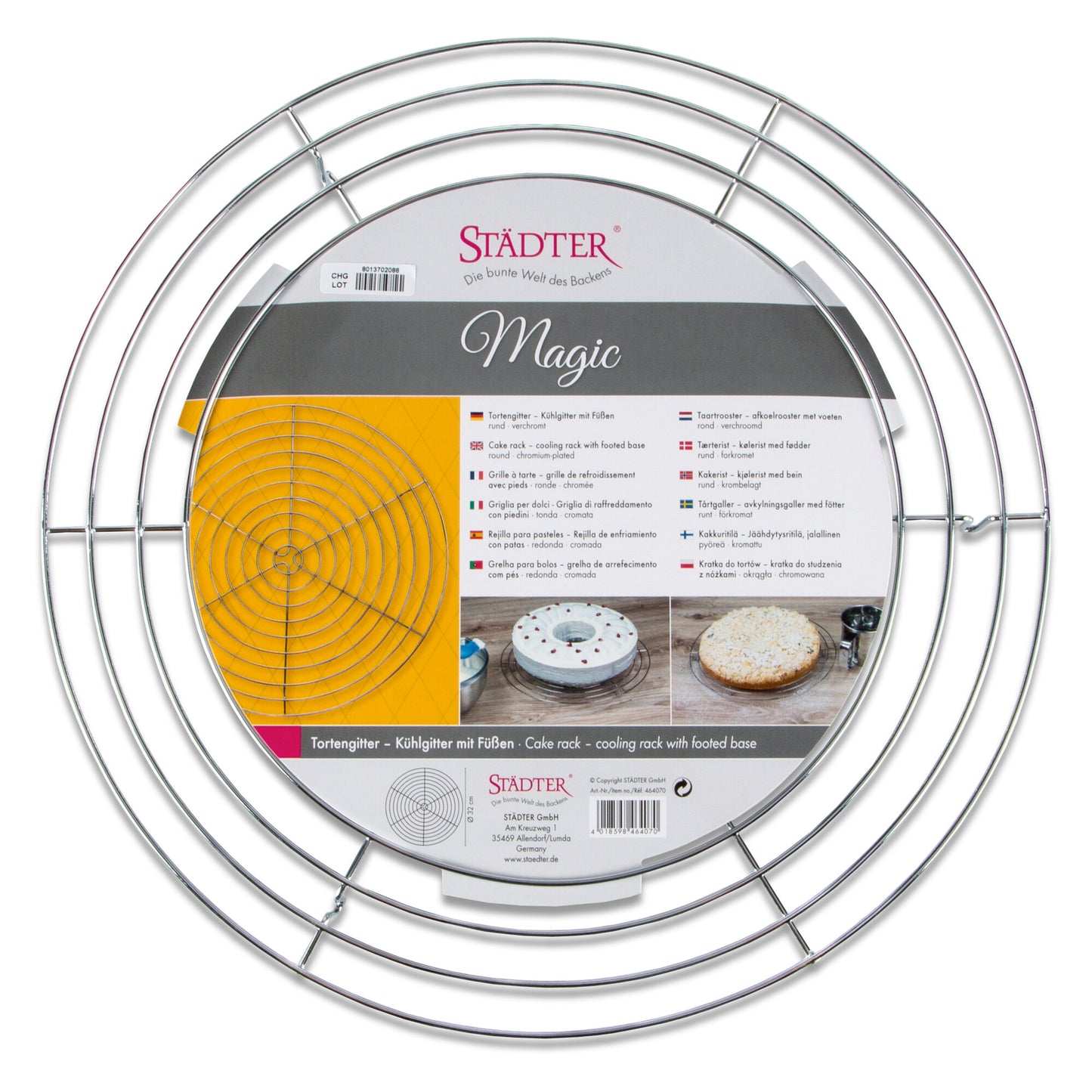 Tortengitter / Kühlgitter verchromt Ø32cm